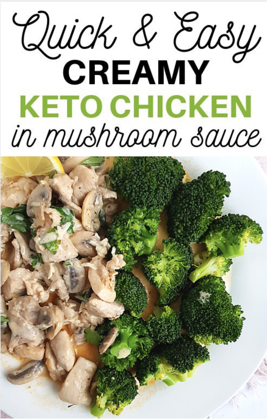 Keto creamy chicken thighs with mushroom sauce and broccoli – Artofit