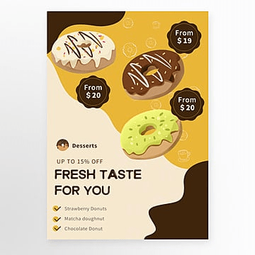 Gambar Poster Promosi Donat Sederhana Sore Templat untuk Unduh Gratis di Pngtree