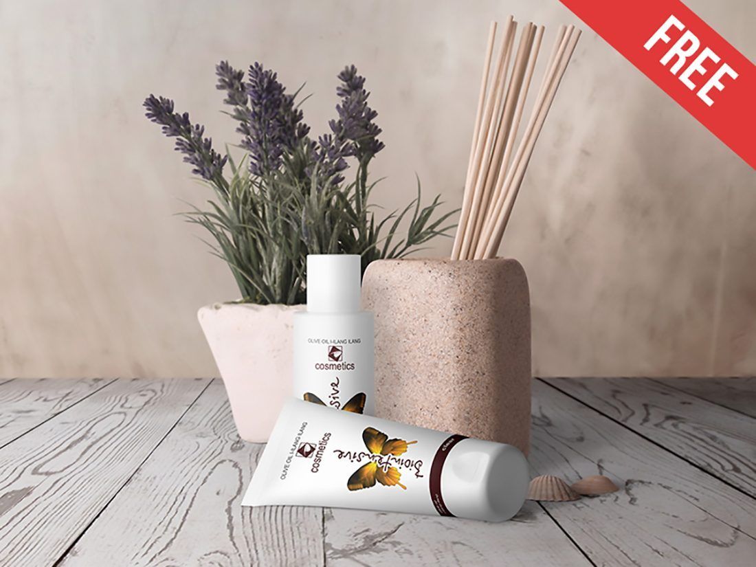 Free Natural Cosmetic Packaging Psd Mockup