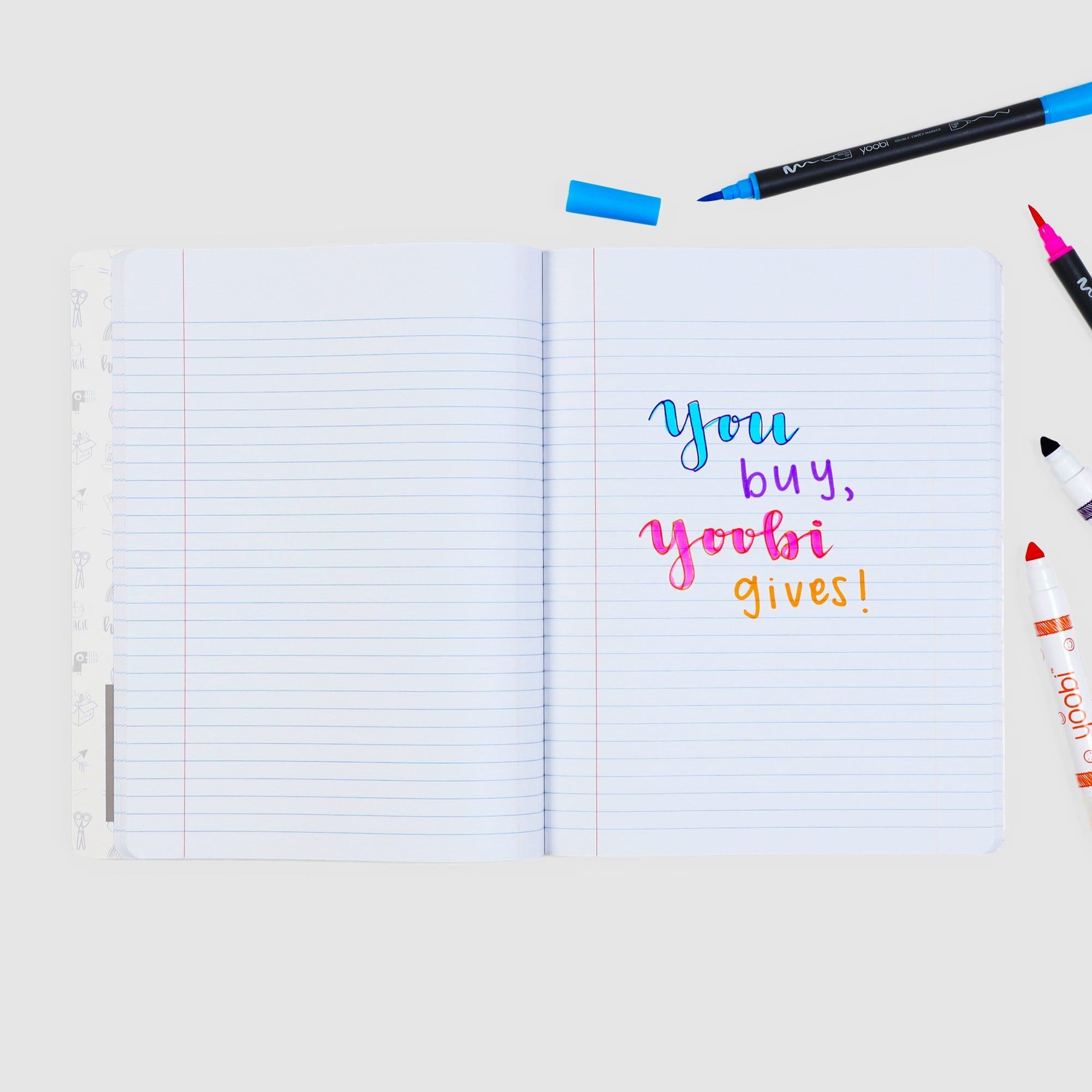 100 college ruled sheets Yoobi Composition Notebook Stylish front 7.5 x 9.75 100 college ruled sheets Yoobi Composition Notebook Stylish front 7.5 x 9.75