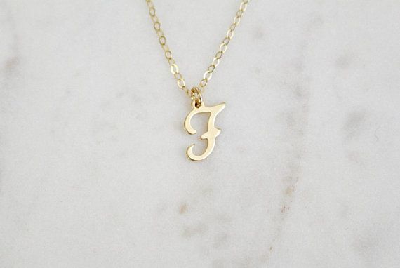Solid 925 Sterling Silver Small Unique Script Initial Letter F Alphabet Charm Pendant 16mm