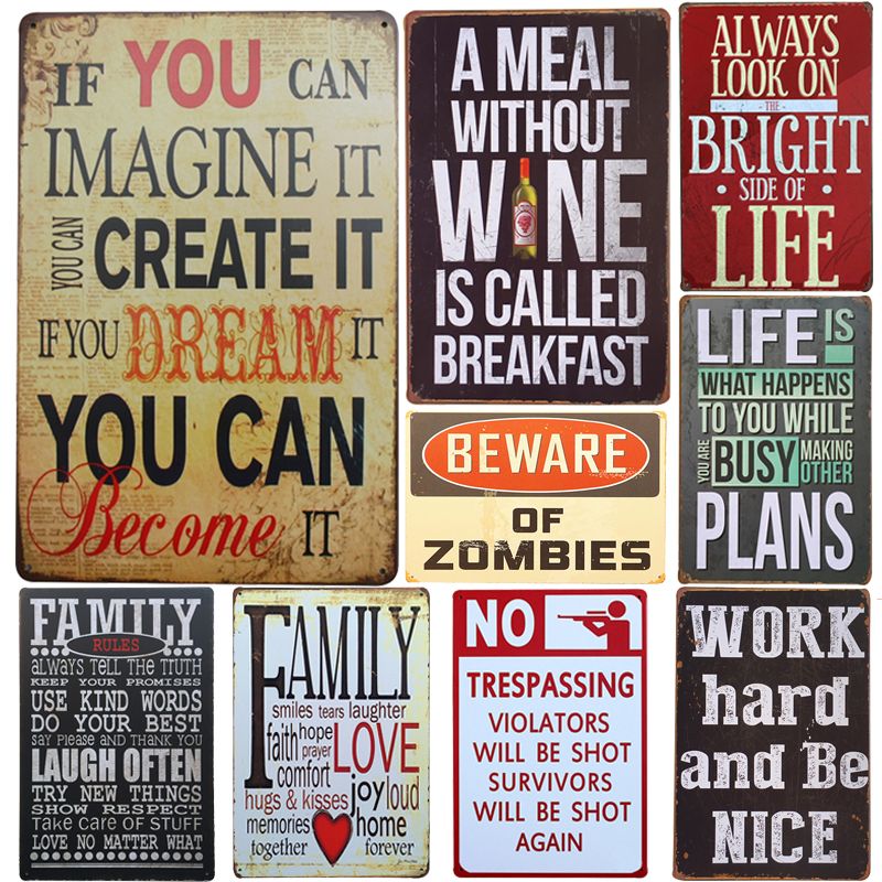 Chic Home Bar You Can Vintage Metal Signs Decor Tin Pub Decorative Plates M - Tin Signs Home Decor Chic Home Bar You Can Vintage Metal Signs Decor Tin Pub Decorative Plates M - Tin Signs Home Decor