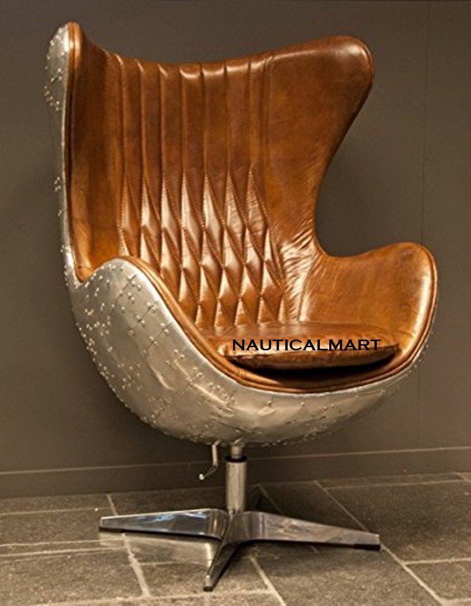 nauticalmart art deco egg chair swivel chair armchair aluminum