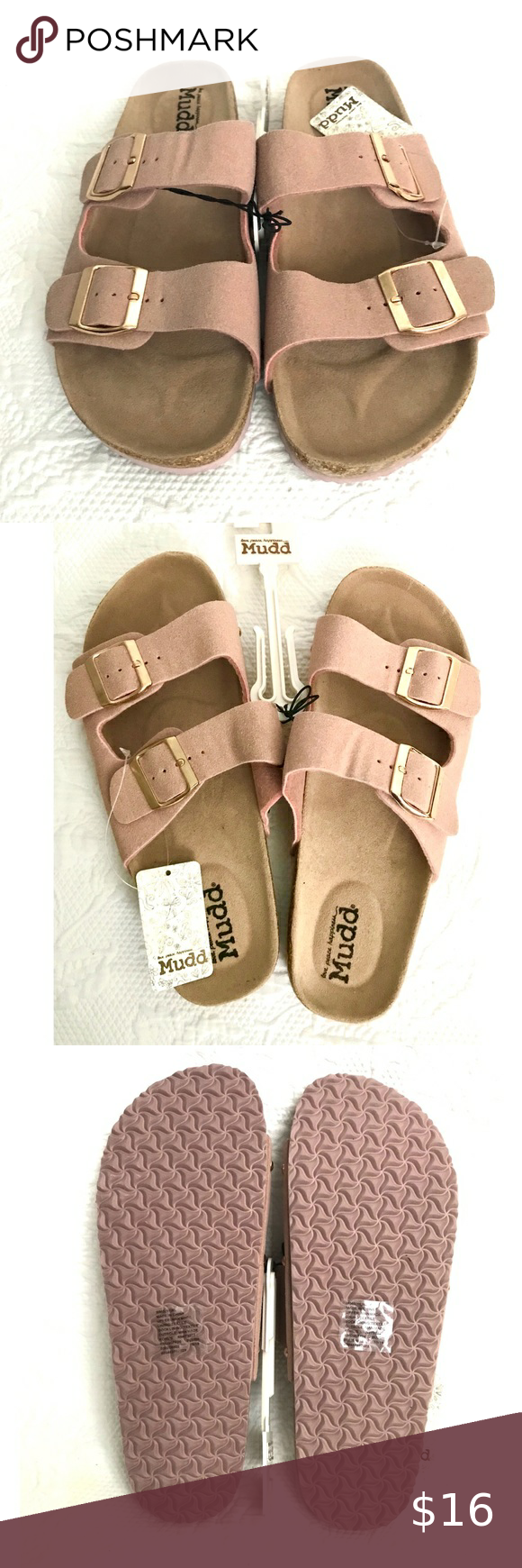 mudd double buckle sandals