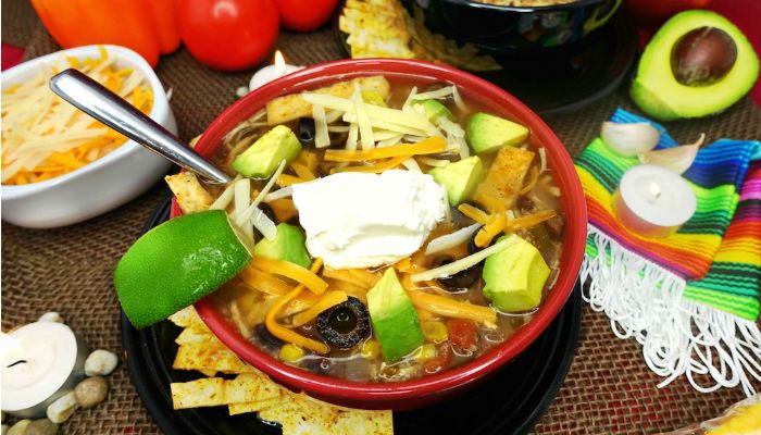 Gluten Free Chicken Tortilla Soup Slow Cooker Recipe - Sabrina's Sinless Secrets #chickentortillasoup