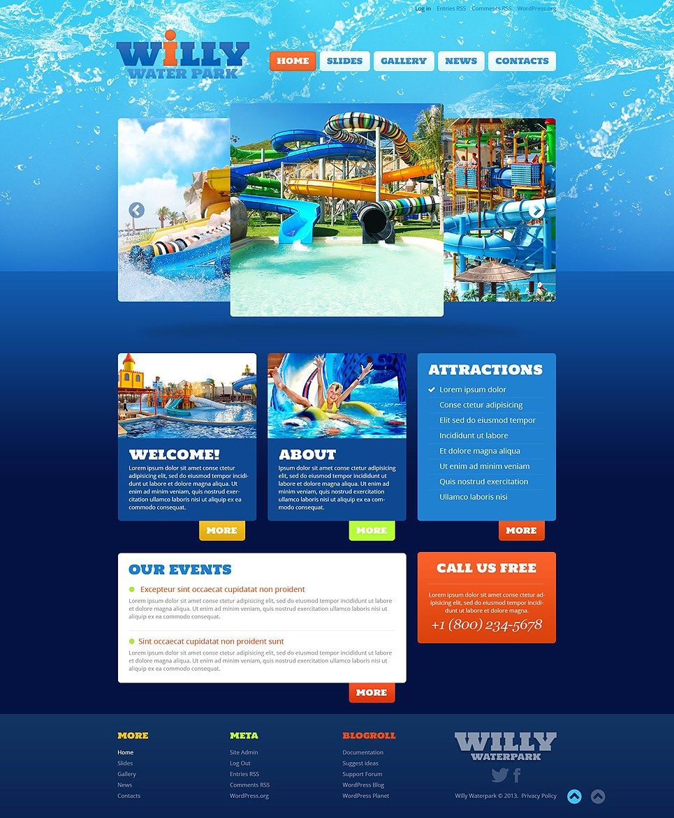 Amut Water Park WordPress Themes Amazing Amut Water Park WordPress Themes Template Item Picture