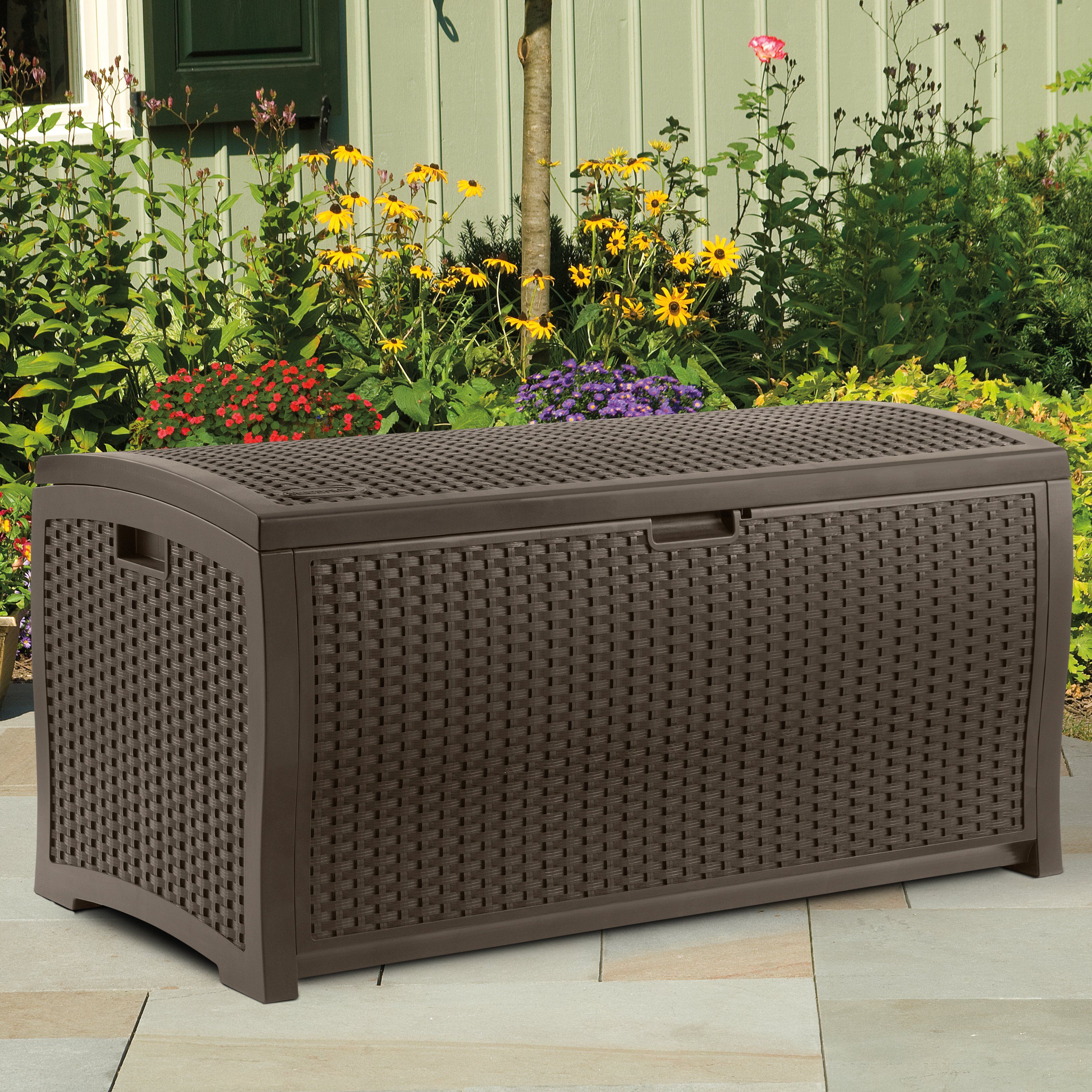 Have To It Suncast Resin 73 Gallon Deck Box Mocha Brown Suncast Resin Deck Box Mocha Brown The In Will Safely Your Outdoor Gear While Offering A Bonus Patio Seat