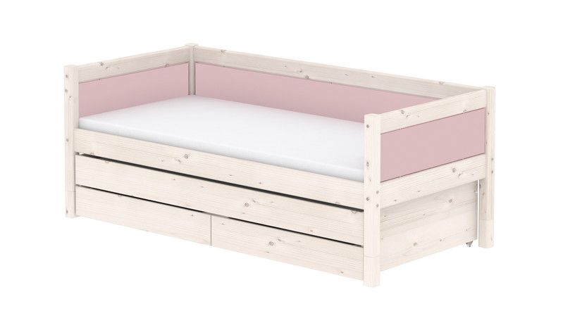 Harmony bed met laden whitewash en roze | Doorbouwbedden ...