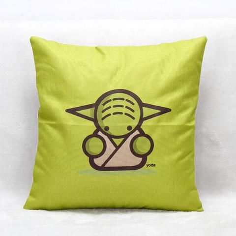 Cute Star Wars Cushion Cover em 2020 Green Yoda Decorative Pillow, perfect