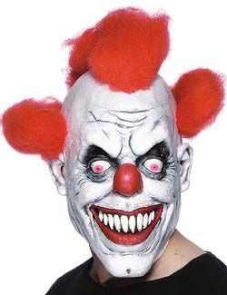 Fancy Dress Halloween Costume Adult Adult/'s Half Clown Face Mask With Hair