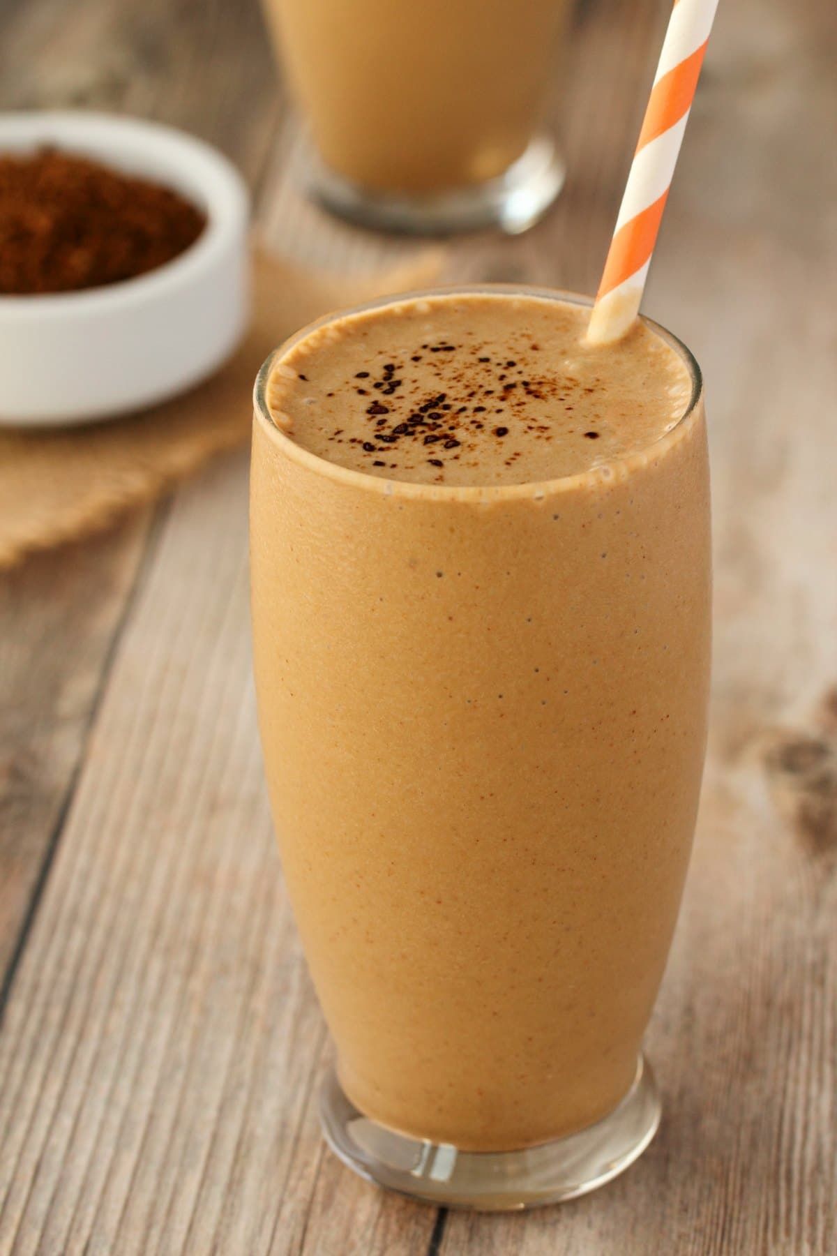 Smooth and creamy vegan coffee smoothie. Simple 5-ingredient recipe