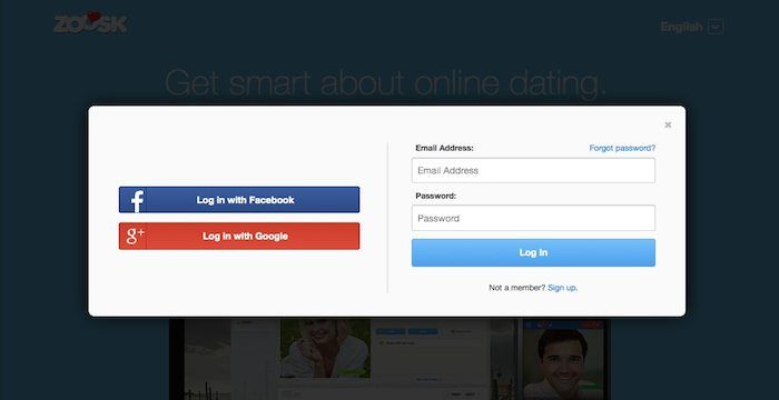 online dating login page