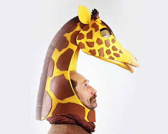 Giraffe kostuum masker volwassen dierlijke hoofdtooi Head hoge stijl Afrikaanse Beastie! Lion King Masquerade Mask hand gemaakt door tentakel Studio.