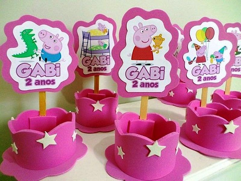 Ideas Para Una Fiesta Temática Peppa Pig De Cumpleaños Fiesta Tematica Peppa Pig Manualidades Para Fiestas Infantiles Centro De Mesa Peppa