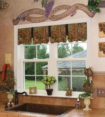 Like The Ideas In This Article Curtains Wine Corks Vine Tuscan Decorating Window Treatments Kitchen Tuscan Decorating, Tuscany Kitchen Curtains