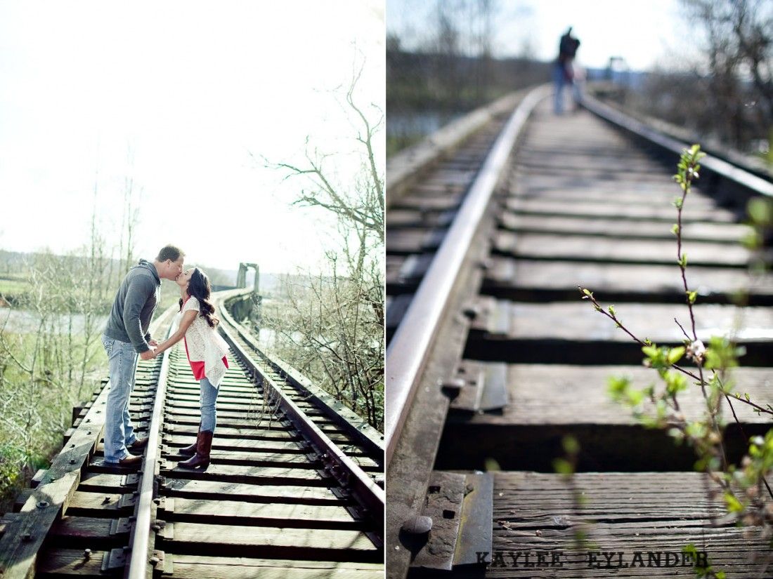railroad track engagement sessionkaylee eylander