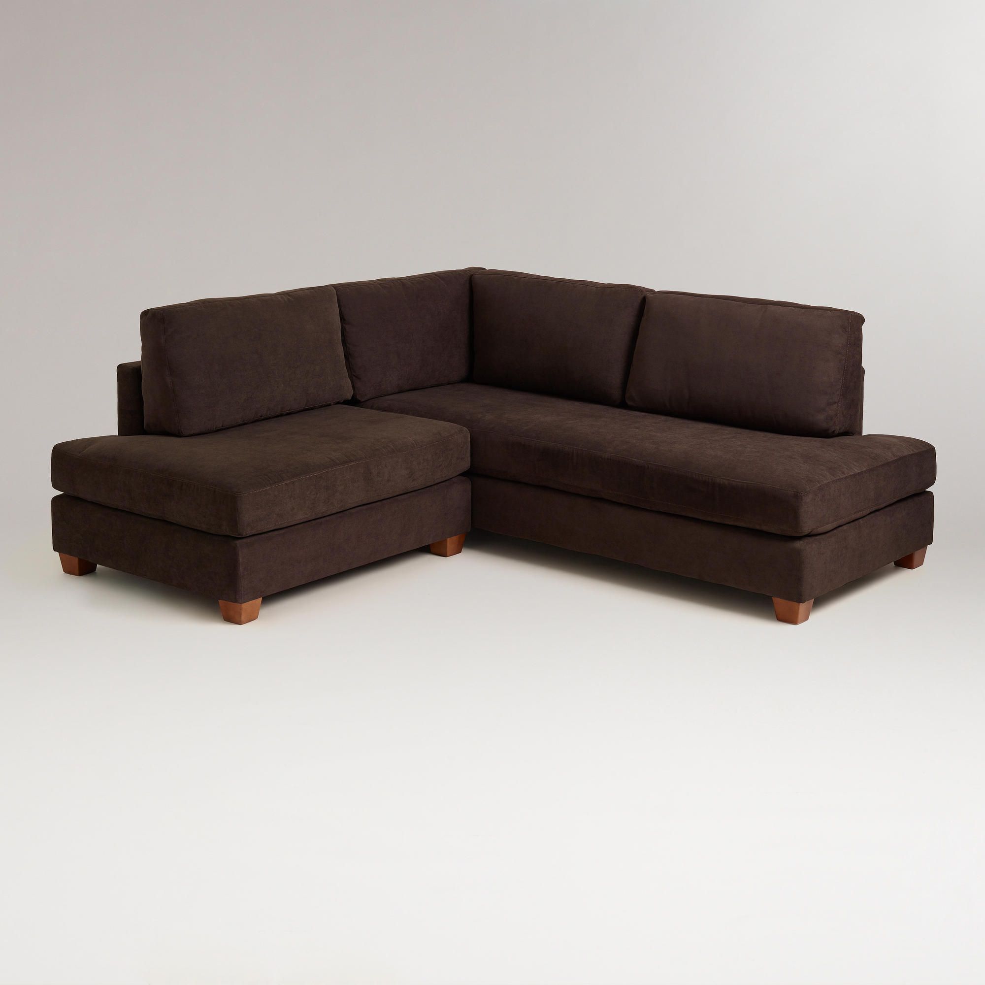 Chocolate Wyatt Sectional Sofa World Market Furniture And Floors Chocolate Wyatt Sectional Sofa World Market