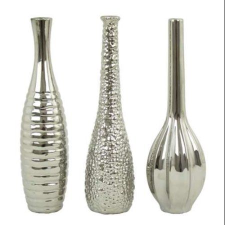 Aspire Home Accents 6629 Tianna Decor Vases Silver Aspire Home Accents 6629 Tianna Decor Vases Silver