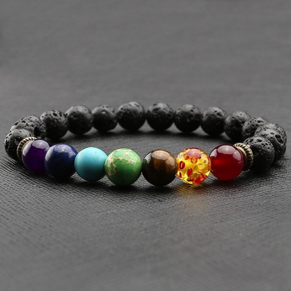 3pcs Femme Homme NOIR Mat Stone Chakra Guérison Équilibre Yoga de perles bracelet