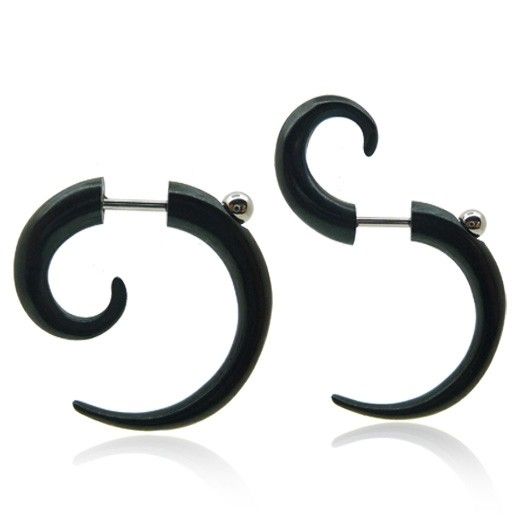 Piercing faux écarteur oreille courbé