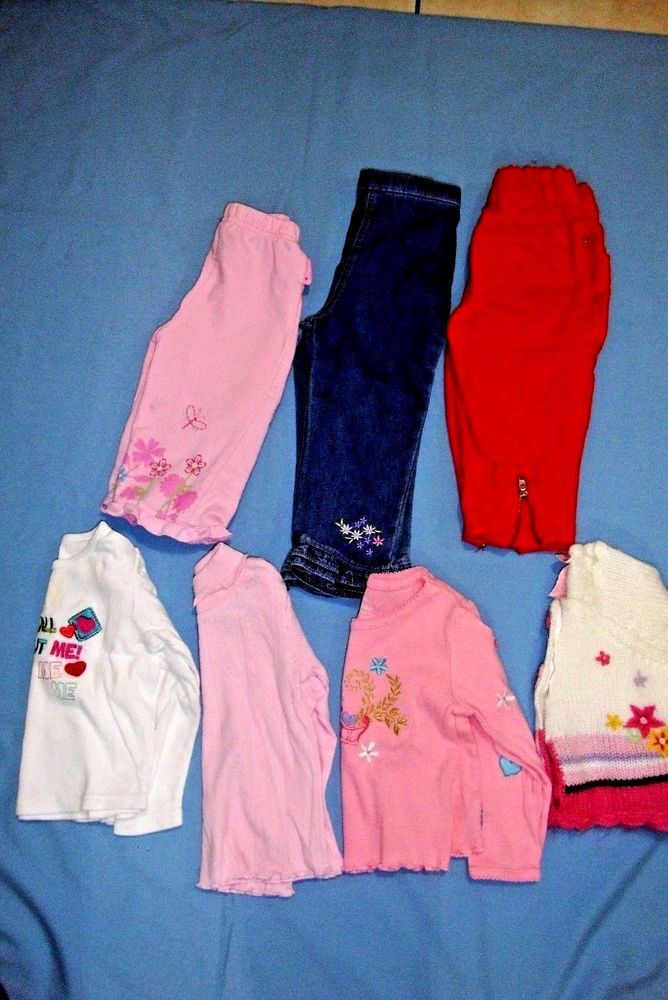 EUC 7 Pieces Of Girls Size 24 MO/2T Girls Fall and Winter Outfits Brand Names GoodNameBrands