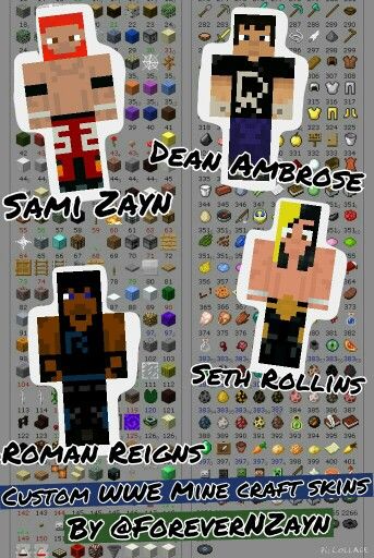 custom wwe minecraft skins made by me forevernzayn minecraft