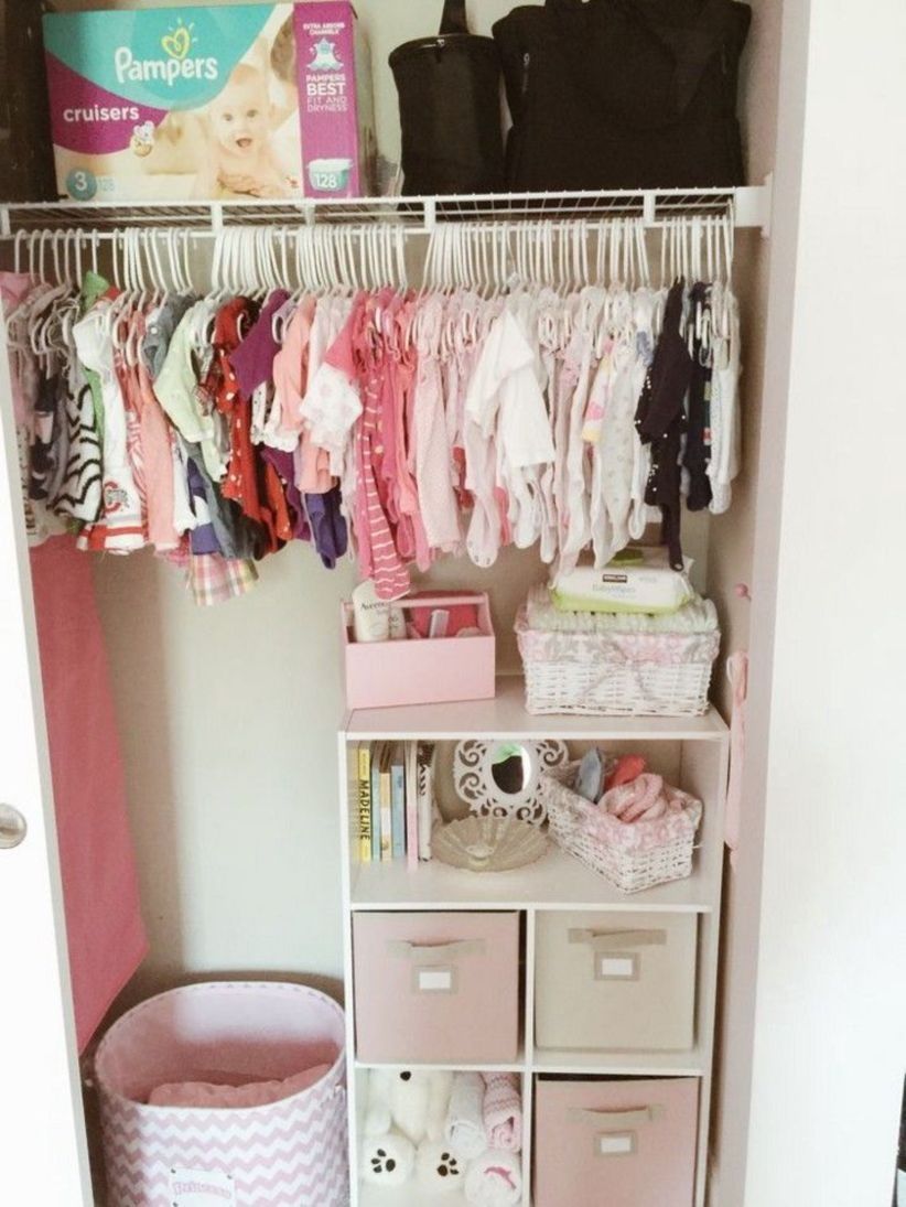 fine 40 Ways to Organize a Small Closet Baby girl closet, Nursery fine 40 Ways to Organize a Small Closet Baby girl closet, Nursery