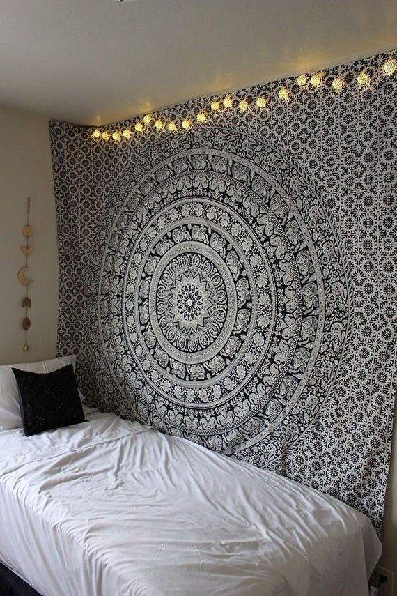 MANDALA floral INDIAN hippy ETHNIC double BEDSPREAD throw WALL HANGING tapestry