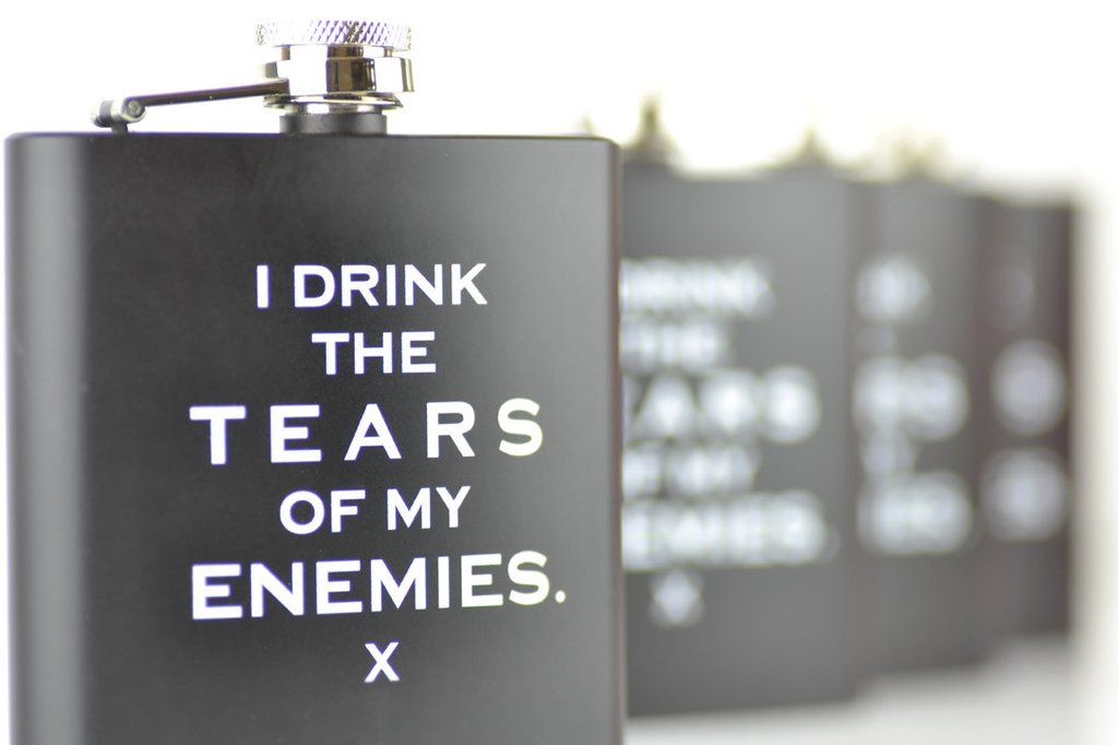 Tears Of My Enemies Flask Pin