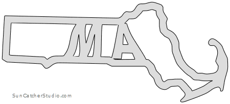 Massachusetts – Map Outline, Printable State, Shape, Stencil, Pattern - Free Printables, Monograms, Design Tools, Patterns, & DIY Projects