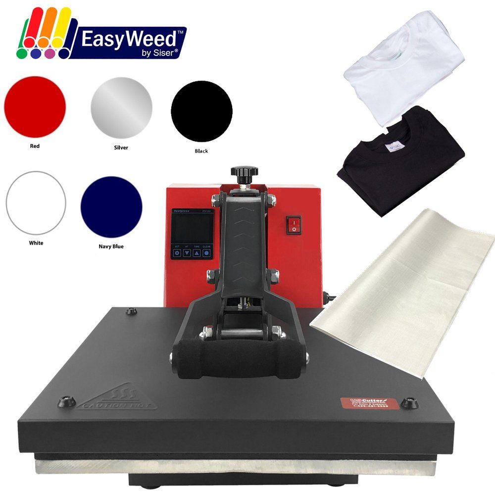 Non Stick Sheet Vinyl T-Shirts USCutter 15x15 Digital Heat Press Machine Starter Bundle