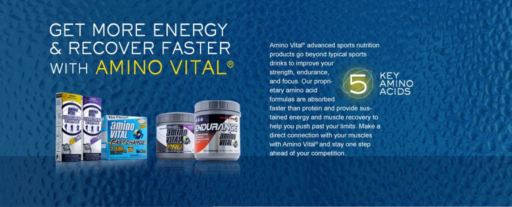 Get more energy and recover faster with Amino Vital AminoVital Get more energy and recover faster with Amino Vital AminoVital