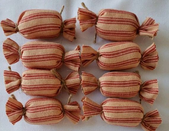2 Pieces 4 Primitive Ticking Stocking Ornament Set Prim Country Farmhouse Holiday Décor by Christmas Market Ornaments 2 Pieces 4 Primitive Ticking Stocking Ornament Set Prim Country Farmhouse Holiday Décor by Christmas Market Ornaments