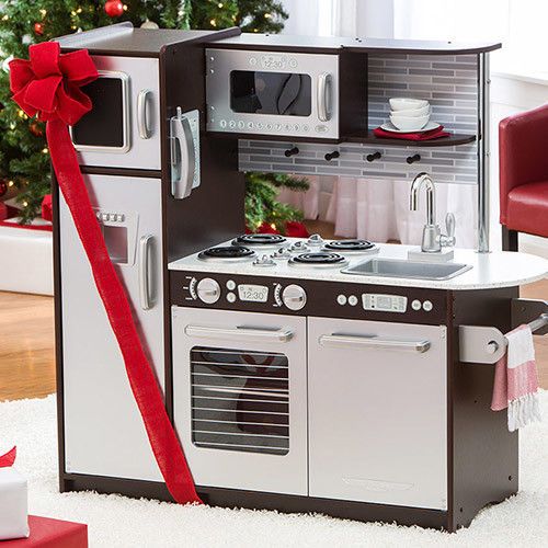 Kidkraft Uptown Espresso Refrigerator Kitchen Kids Toddler Pretend Kidkraft Uptown Espresso Refrigerator Kitchen Kids Toddler Pretend