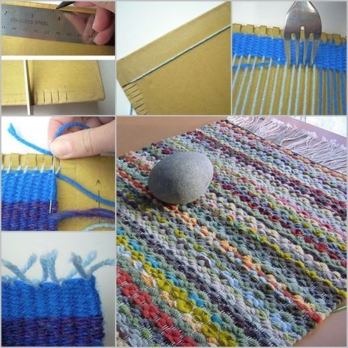Diy Woven Rug With Cardboard And Fork Www Fabartdiy On Imgfave Diy Woven Rug With Cardboard And Fork Www Fabartdiy On Imgfave
