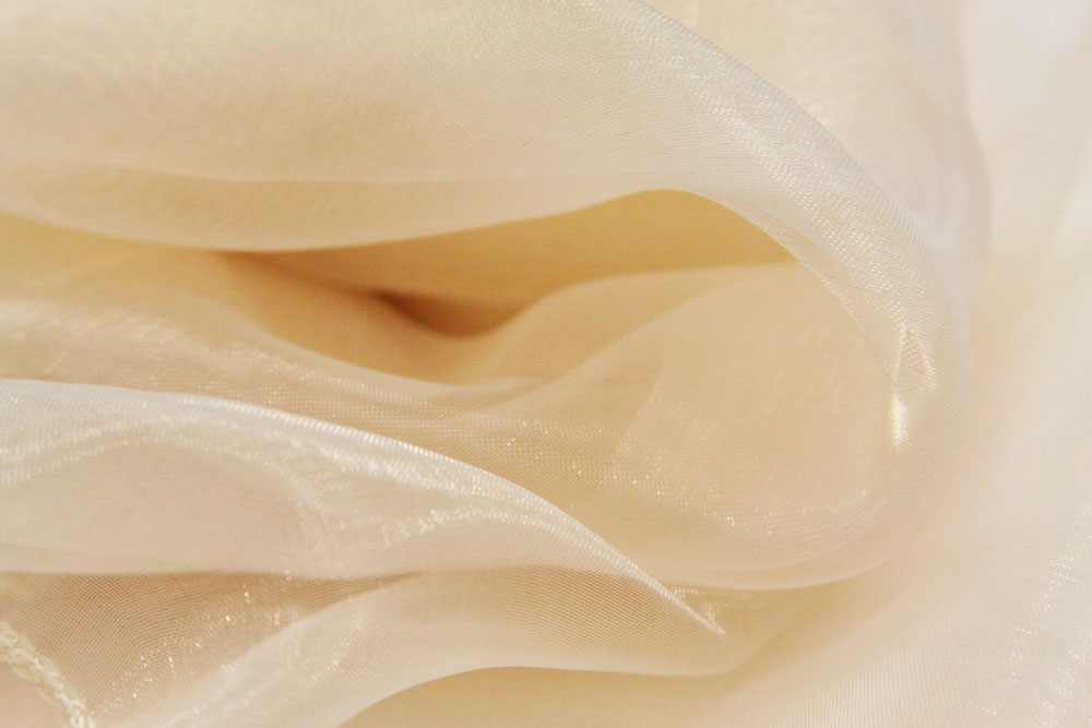 Silk Organza Fabric Hand Dyed Ecru