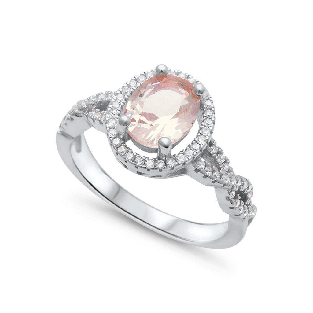 Halo Infinity Shank Heart Promise Ring Simulated Aquamarine Round CZ 925 Sterling Silver Blue Apple Co
