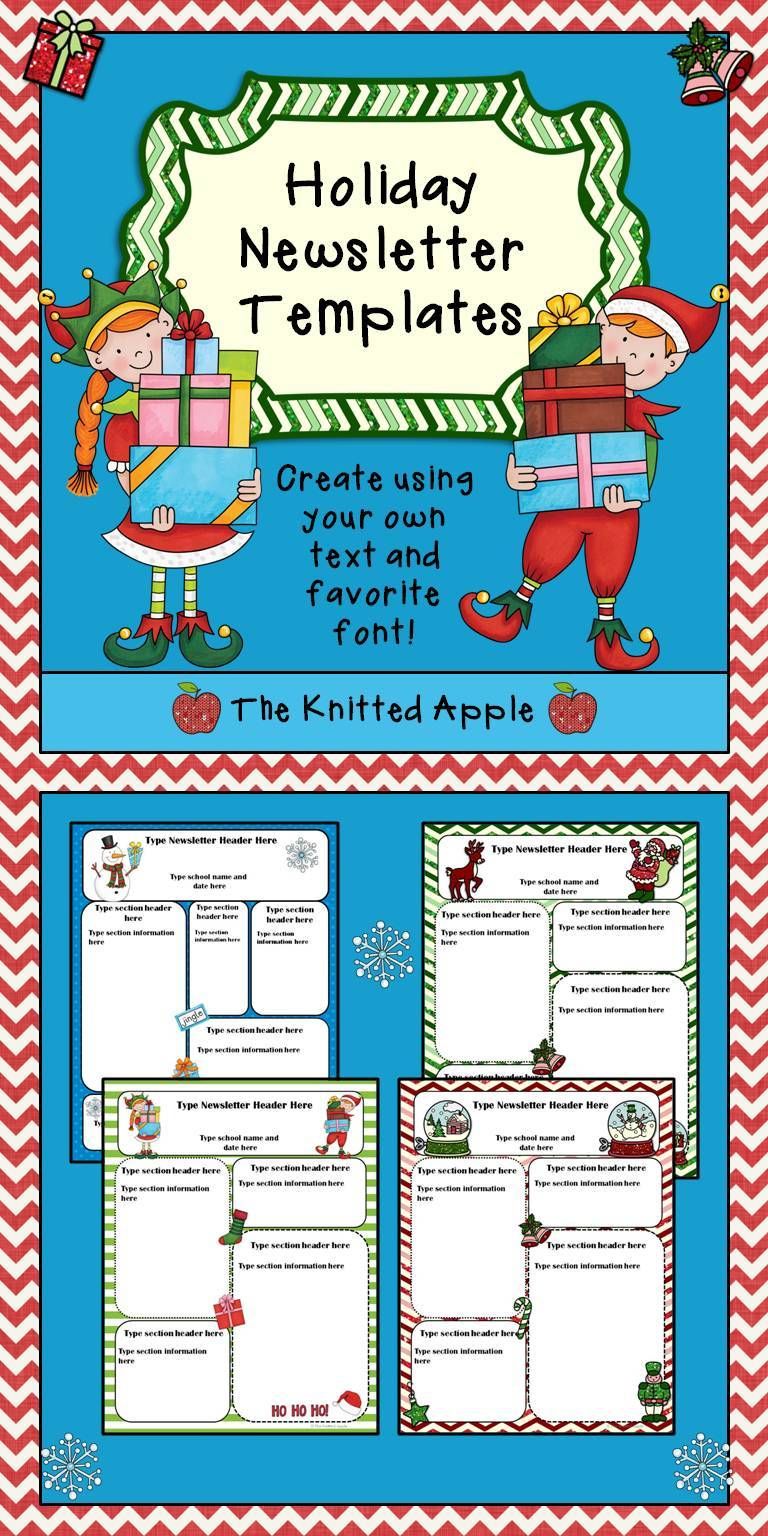 holiday newsletter templates freebie tpt free lessons free holiday themes