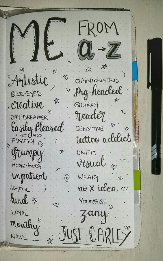 Ultimate List of Bullet Journal Ideas: 101 Inspiring Concepts to Try Today (Part 2) - Simple Life of a Lady Journal Doodles, Journal Prompts, Journal Planner, Journal Pages, Art Journal, Journal Gift, Bullet Journal Décoration, Bullet Journal For Kids, Bullet Journal Entries