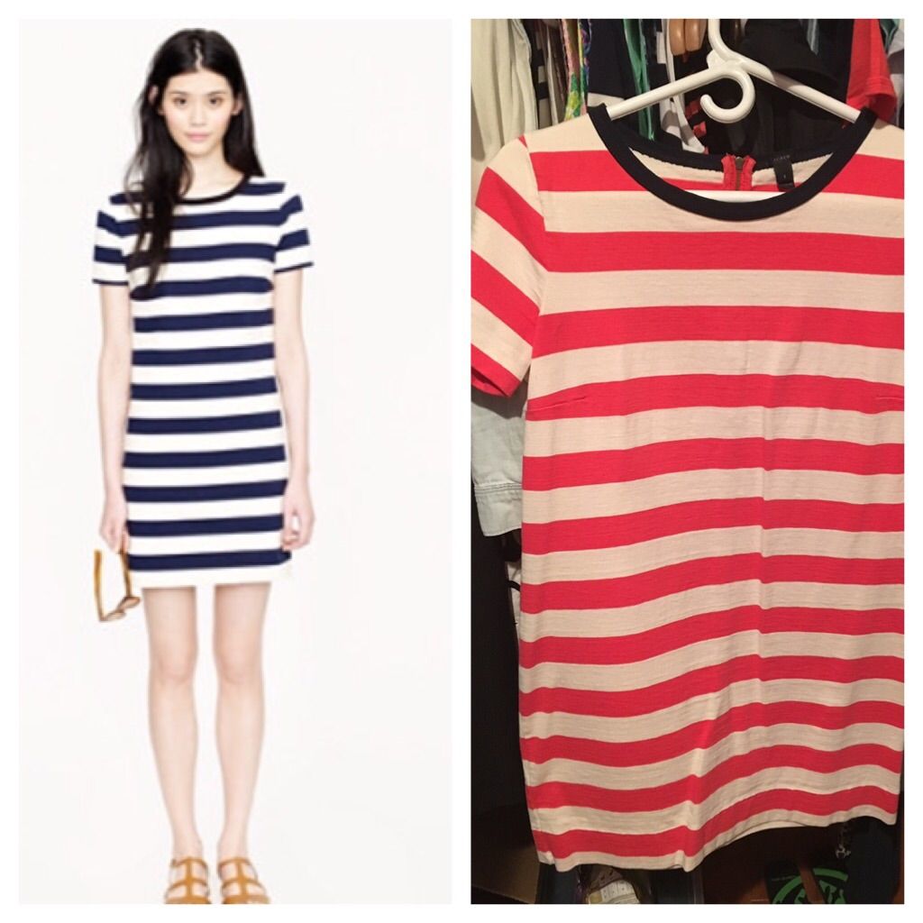 J Crew Rugby Stripe Dress In Papaya And Products J Crew Rugby Stripe Dress In Papaya