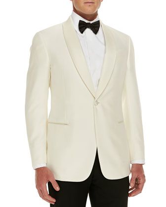 Armani Collezioni Silk Dinner Jacket, White | Designer tuxedo, Silk ...