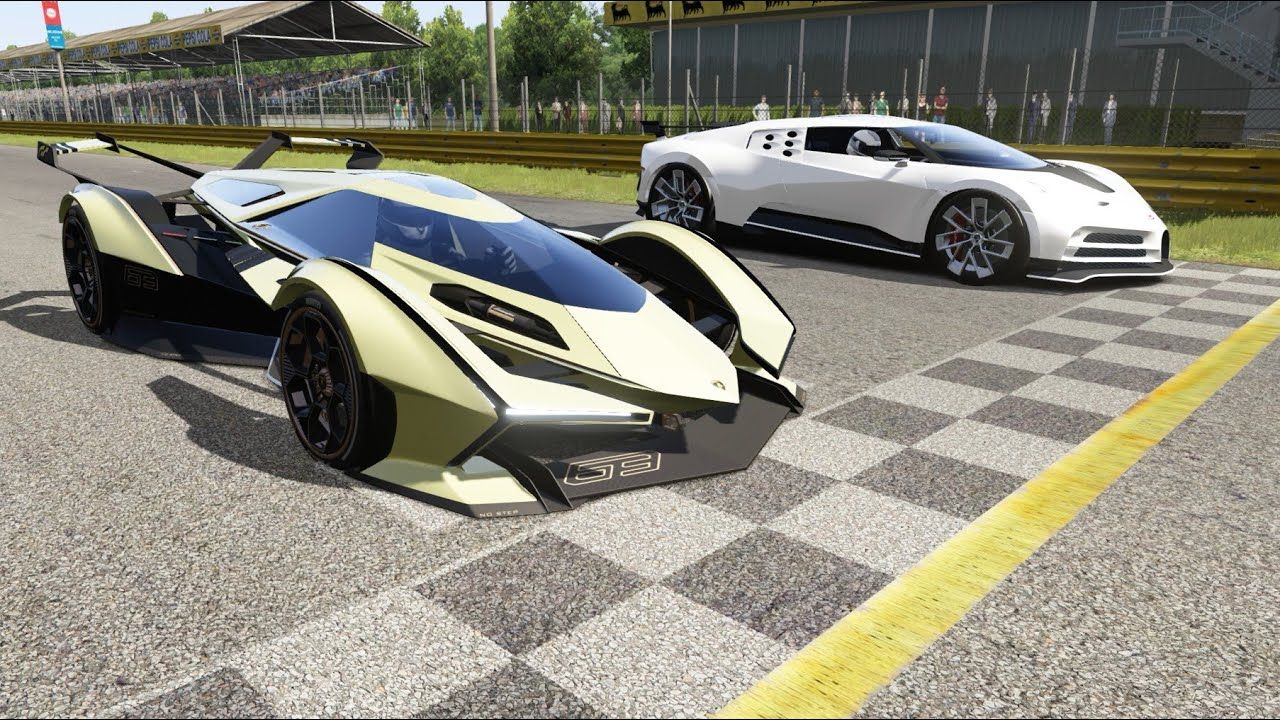 Lamborghini Vs Bugatti Race Video Download Lamborghini V12 Vision GT vs Bugatti Centodieci at Monza Full Course in