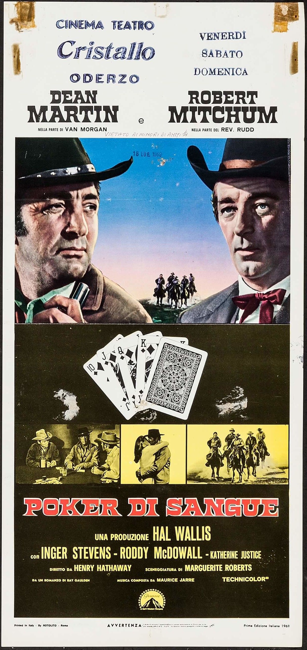 5 Card Stud 1968 Stars Dean Martin Robert Mitchum Inger Stevens Roddy Mcdowall Katherine Justice Yaphet Kotto Director Henry Hathaway Italian 5 Card Stud 1968 Stars Dean Martin Robert Mitchum Inger Stevens Roddy Mcdowall Katherine Justice Yaphet Kotto Director Henry Hathaway Italian