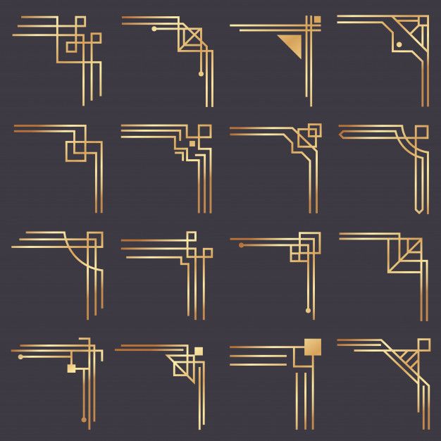 Art deco corner. modern graphic corners ... | Premium Vector #Freepik #vector #pattern #frame #vintage #gold Art Deco Borders, Motif Art Deco, Art Deco Frames Border, Fur Vintage, Vintage Frames, Decorative Lines, Estilo Art Deco, Bar Art, Oriental Pattern