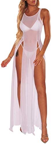 New Women's Swimsuit Beach Bikini Cover Sheer Mesh Dress Sexy See Through Mesh Tops Beachwear online shopping - Moretopshopping
