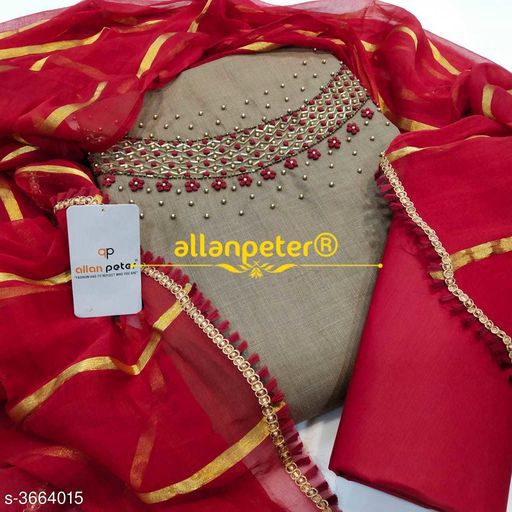 Checkout this latest Suits Product Name: *New Jiya Stylish Rubby Cotton Embroidery Suits & Dress Materials* Top Fabric: Cotton + Top Length: 2.3 Meters Bottom Fabric: Cotton Blend + Bottom Length: 2 Meters Dupatta Fabric: Georgette + Dupatta Length: 2.25 Meters Lining Fabric: No Lining Type: Un Stitched Pattern: Embroidered Multipack: Single Easy Returns Available In Case Of Any Issue Catalog ... Cotton Bottoms, Cotton Tops, Top Fabric, Lining Fabric, Embroidery Suits, Multipack, Top Colour, Color, Dress Materials
