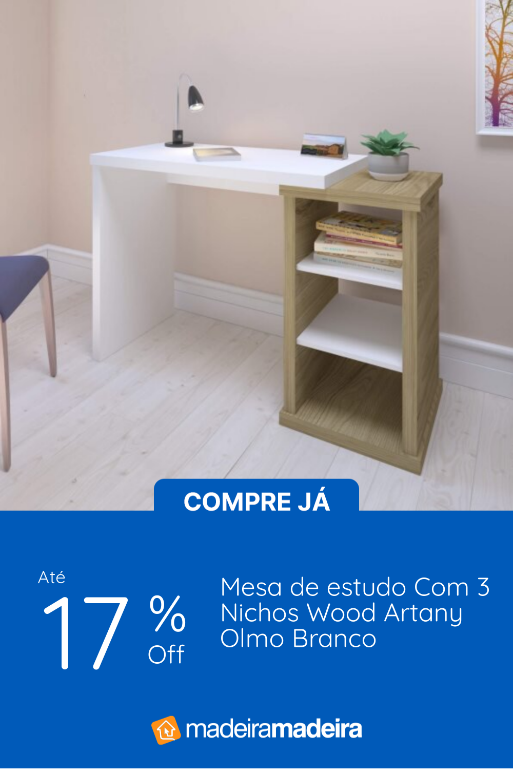 Ei, sabia que na MadeiraMadeira você pode comprar pelo Whatsapp? Mande uma mensagem que nossos consultores vão te ajudar na compra :) Home Office, Office Desk, Corner Desk, Furniture, Home Decor, Grande, Products, Desk For Study, Contemporary Design