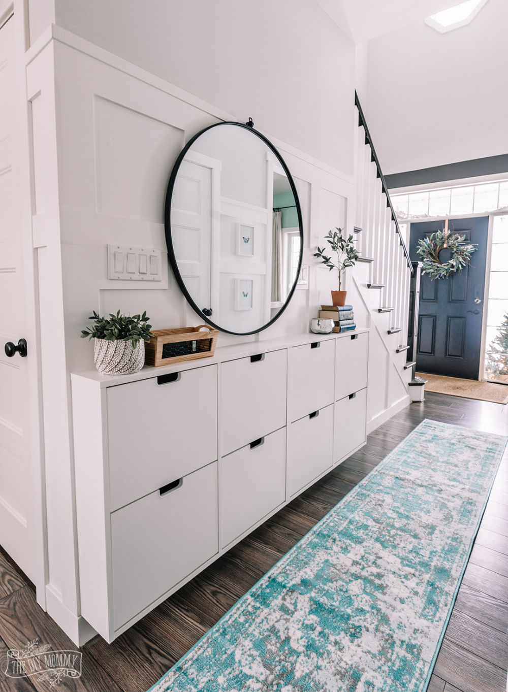 Small Entryway Makeover with IKEA Shoe Storage Hack