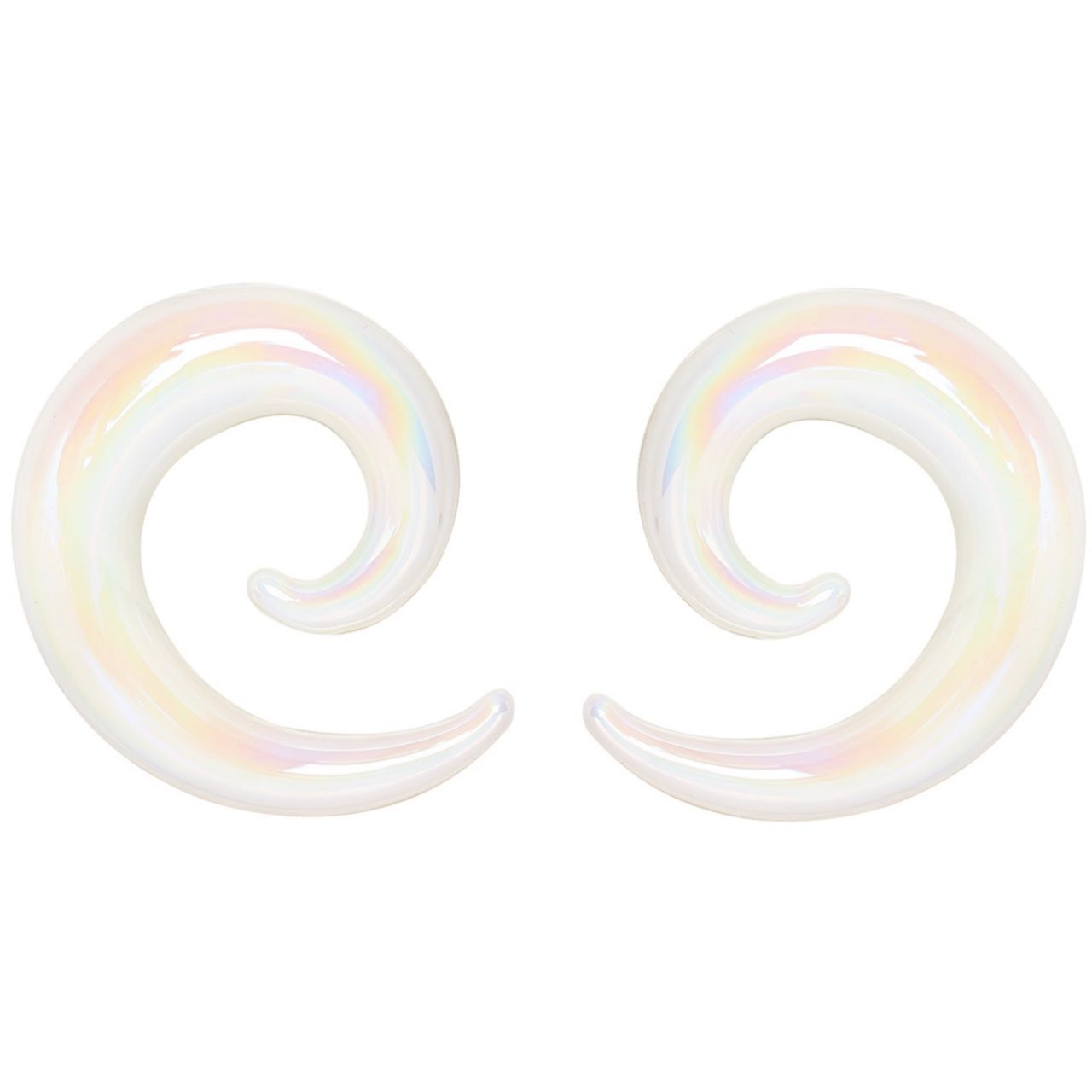 1Pair BodyJewelryOnline Glass Tapers 6G-00G Single Twist Deep Sea Blue Pyrex with Spiral End