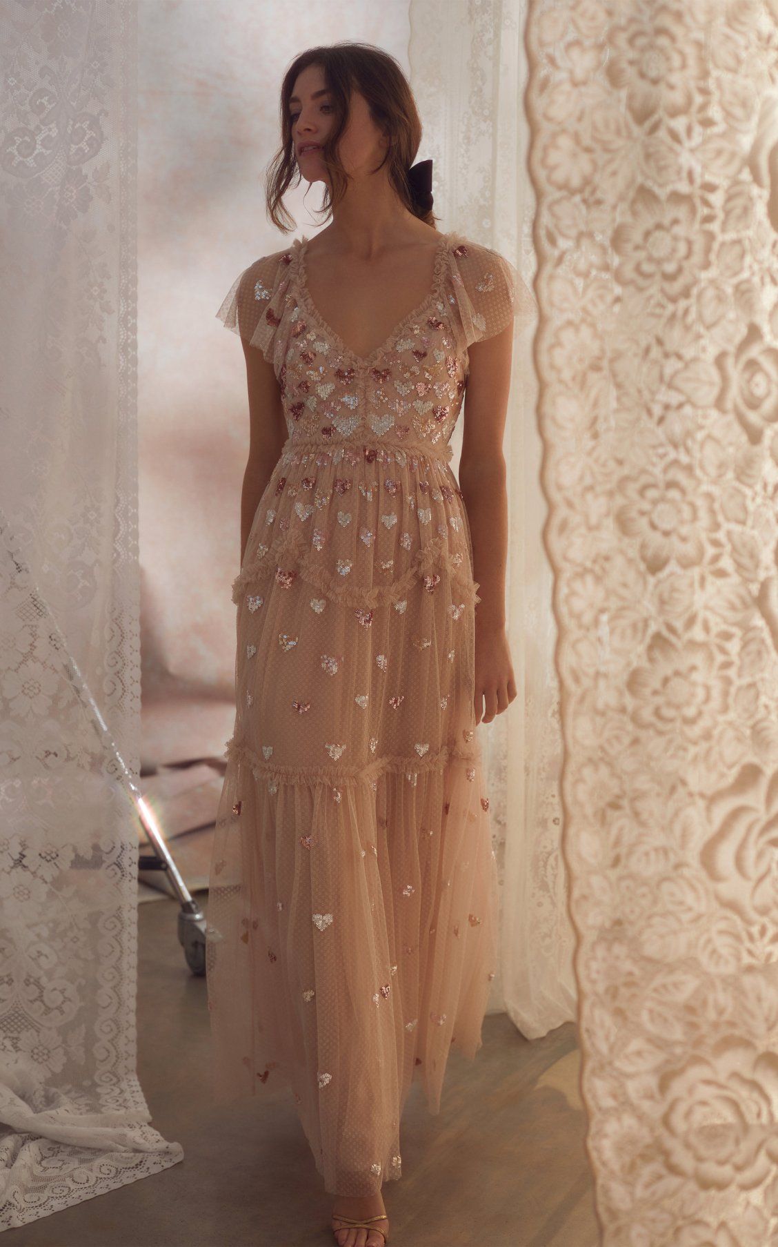 needle and thread sequin gown